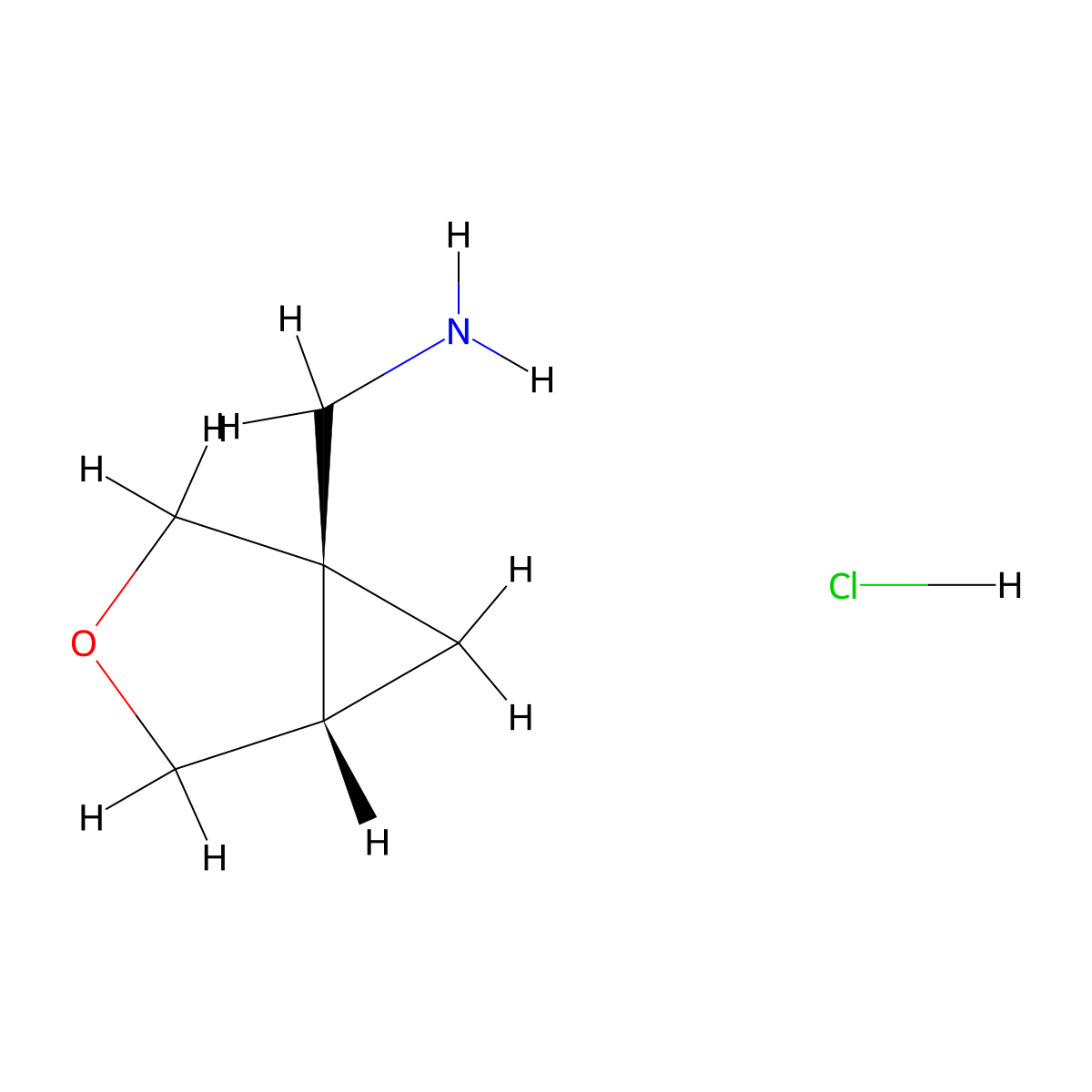 ((1R,5S)-3-Oxabicyclo[3.1.0]hexan-1-yl)methanamine hydrochloride molecular structure, CAS 2682097-06-7