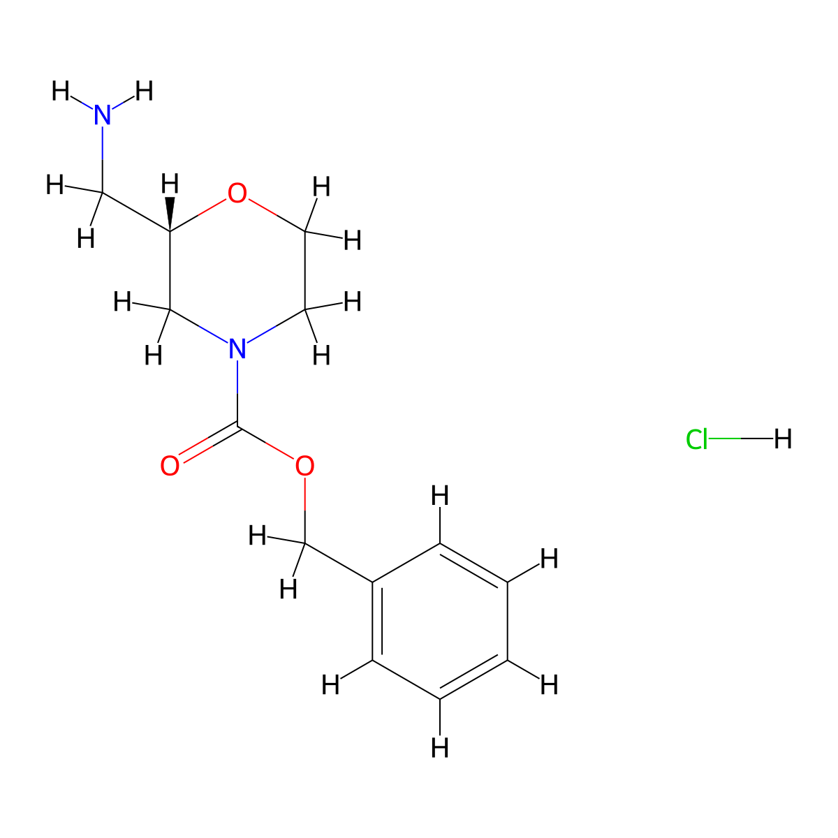 (S)-Benzyl 2-(aminomethyl)morpholine-4-carboxylate hydrochloride molecular structure, CAS 2682097-08-9