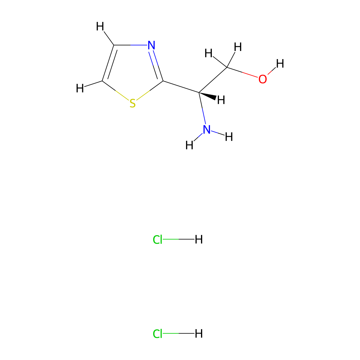 (S)-2-Amino-2-(thiazol-2-yl)ethanol dihydrochloride molecular structure, CAS 2682097-11-4