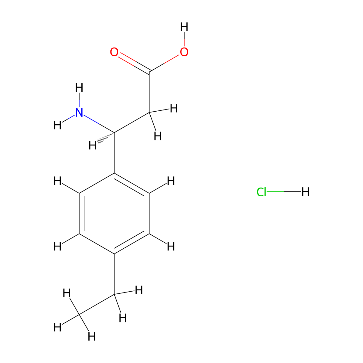 (S)-3-Amino-3-(4-ethylphenyl)propanoic acid hydrochloride molecular structure, CAS 2682097-13-6