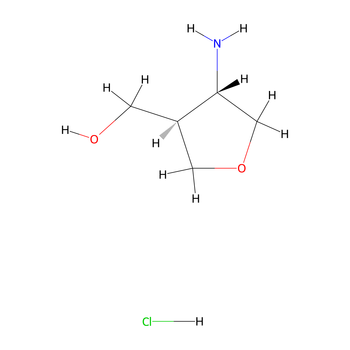 [trans-4-Aminotetrahydrofuran-3-YL]methanol hydrochloride molecular structure, CAS 2682097-17-0