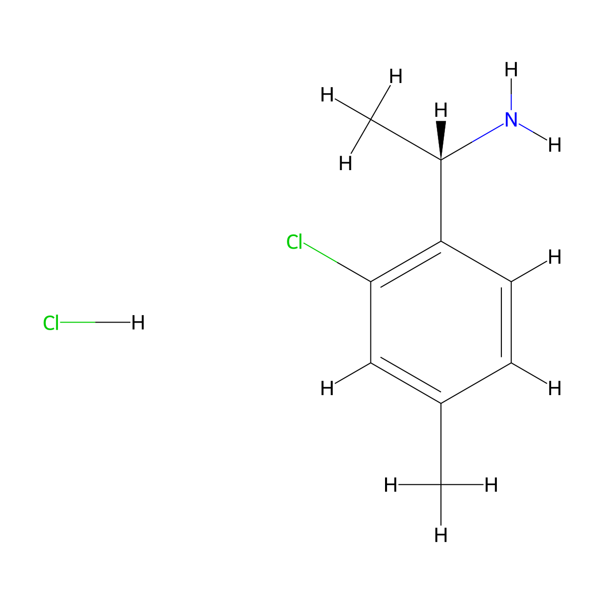 (S)-1-(2-Chloro-4-methylphenyl)ethan-1-amine hydrochloride molecular structure, CAS 2682097-28-3