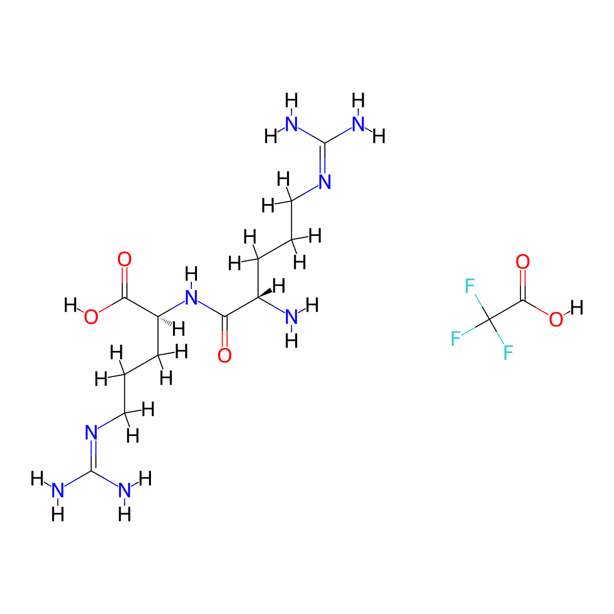 (S)-2-((S)-2-Amino-5-guanidinopentanamido)-5-guanidinopentanoic acid trifluoroacetate molecular structure, CAS 2682097-30-7