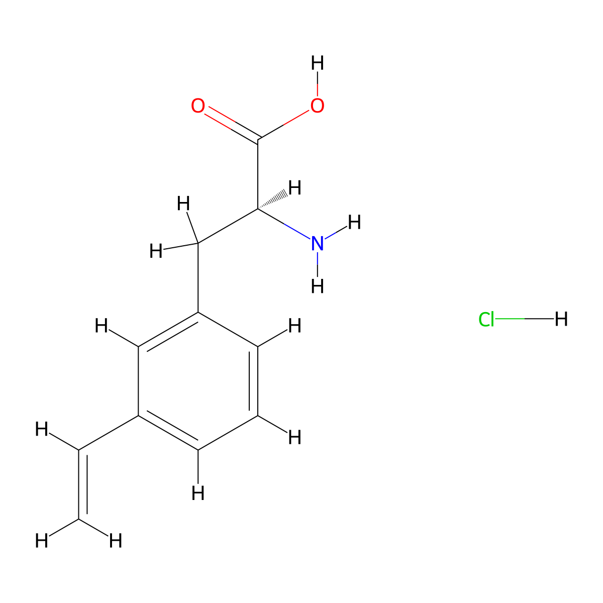 (S)-2-Amino-3-(3-vinylphenyl)propanoic acid hydrochloride molecular structure, CAS 2682097-45-4