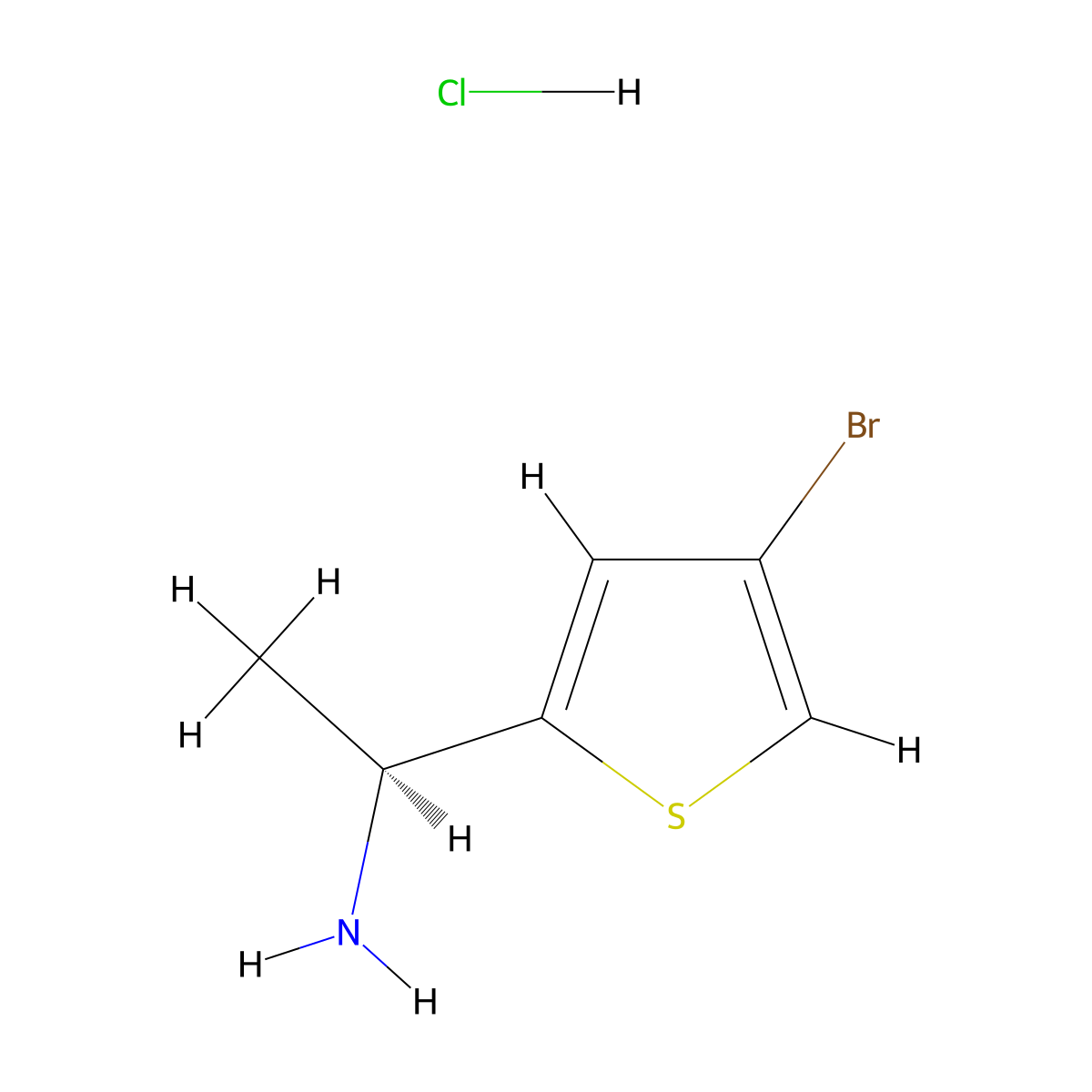 (S)-1-(4-Bromothiophen-2-yl)ethan-1-amine hydrochloride molecular structure, CAS 2682097-56-7