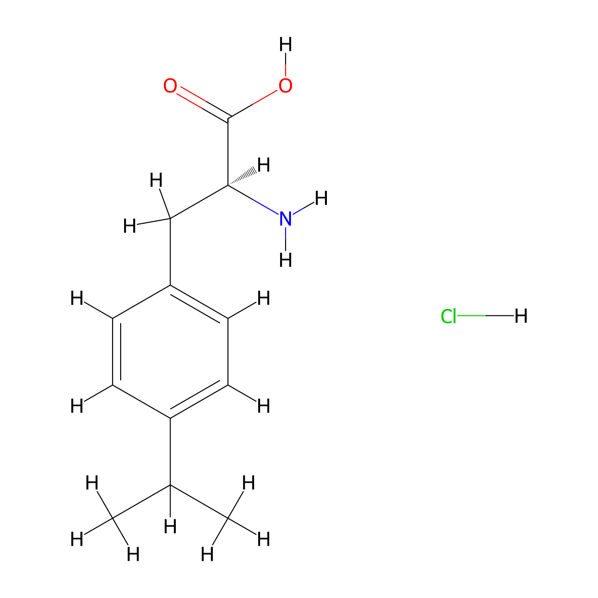 (S)-2-Amino-3-(4-isopropylphenyl)propanoic acid hydrochloride molecular structure, CAS 2682097-63-6