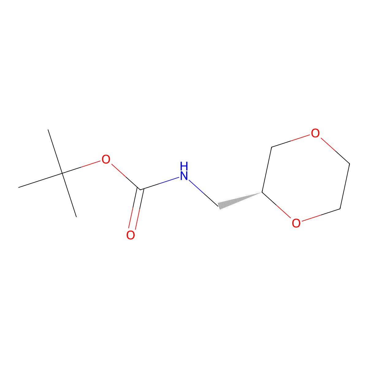 tert-Butyl (R)-((1,4-dioxan-2-yl)methyl)carbamate molecular structure, CAS 2682097-66-9