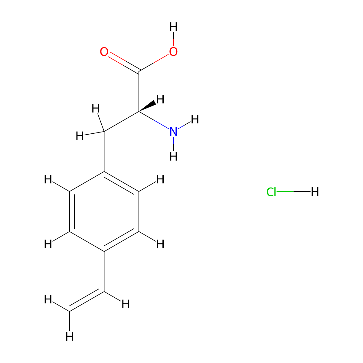 (R)-2-Amino-3-(4-vinylphenyl)propanoic acid hydrochloride molecular structure, CAS 2682097-68-1