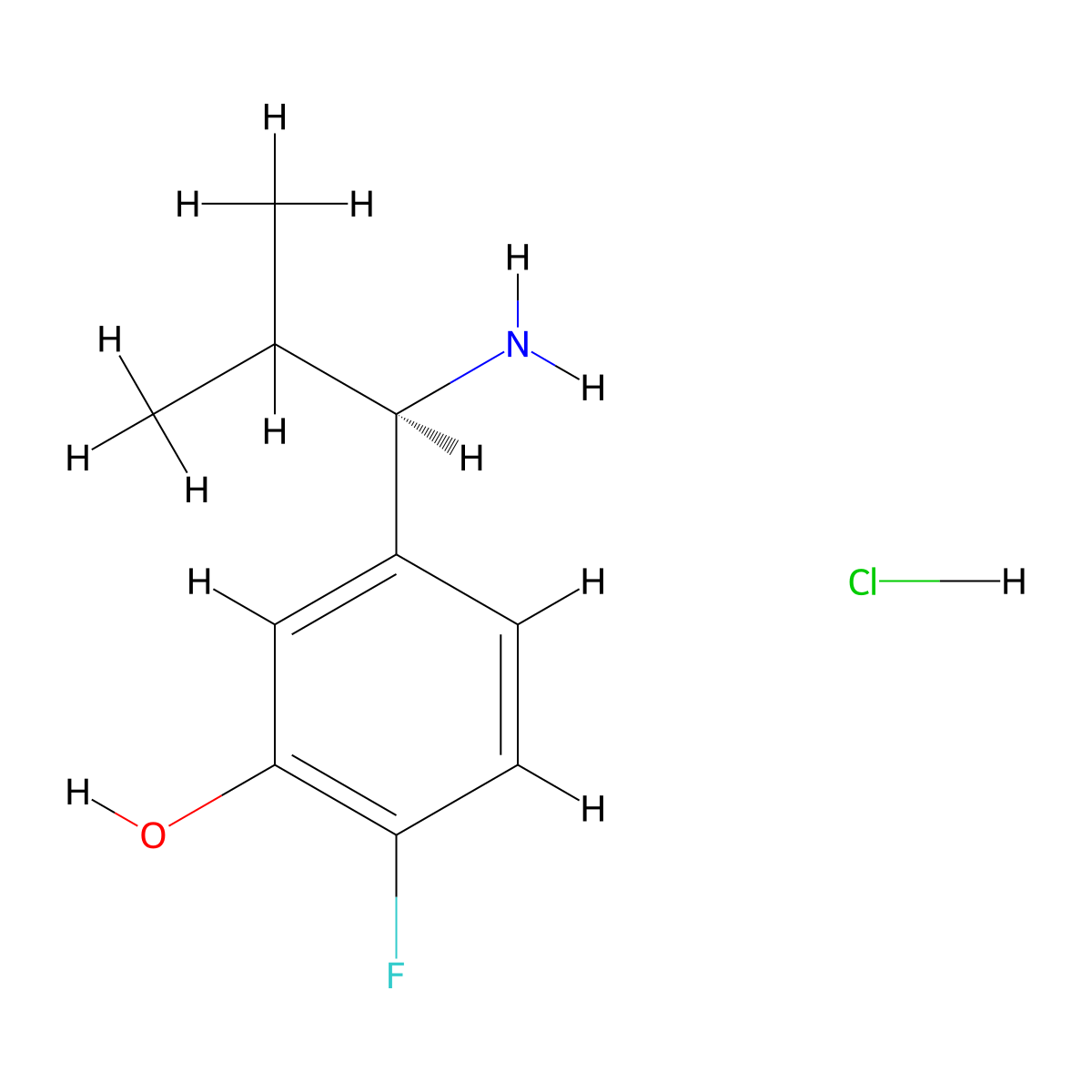 (R)-5-(1-Amino-2-methylpropyl)-2-fluorophenol hydrochloride molecular structure, CAS 2682097-70-5