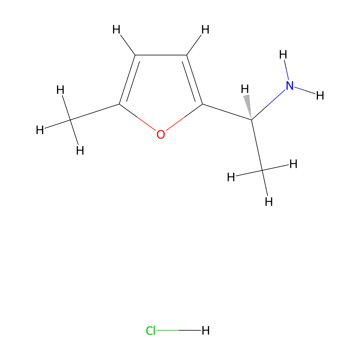(S)-1-(5-Methylfuran-2-yl)ethan-1-amine hydrochloride molecular structure, CAS 2682097-77-2