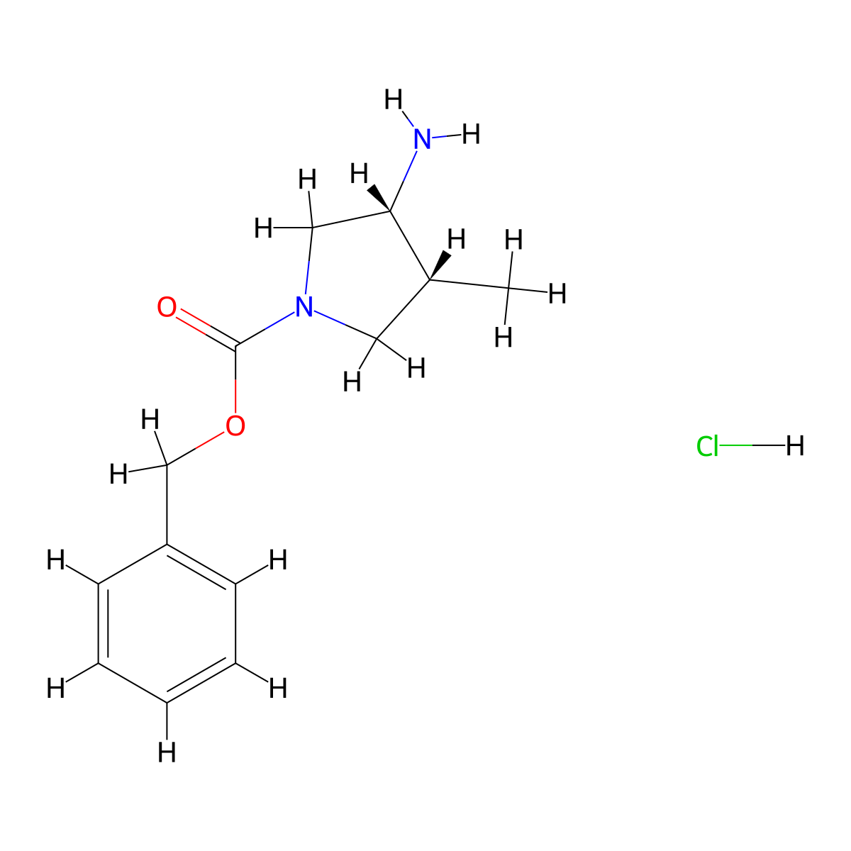 (3R,4R)-Benzyl 3-amino-4-methylpyrrolidine-1-carboxylate hydrochloride molecular structure, CAS 2682097-79-4