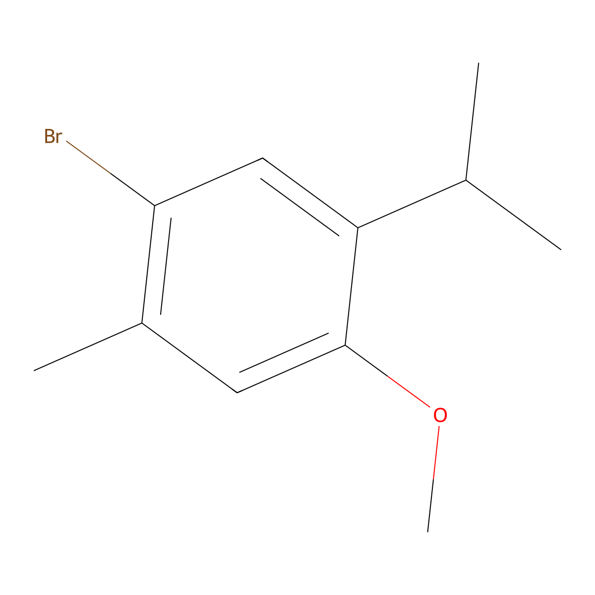 1-Bromo-5-isopropyl-4-methoxy-2-methylbenzene molecular structure, CAS 26821-99-8