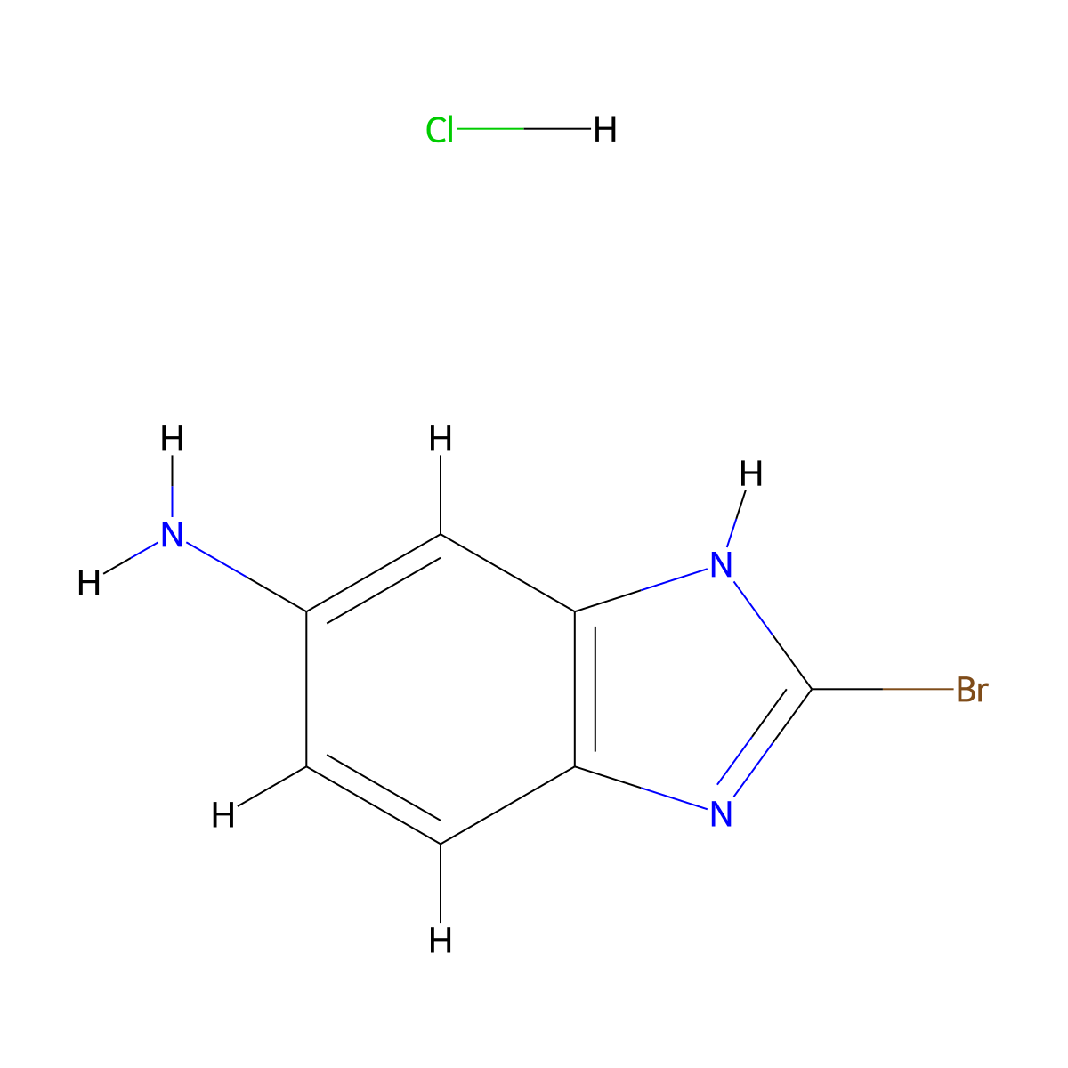 2-Bromo-1H-benzo[d]imidazol-6-amine hydrochloride molecular structure, CAS 2682112-42-9