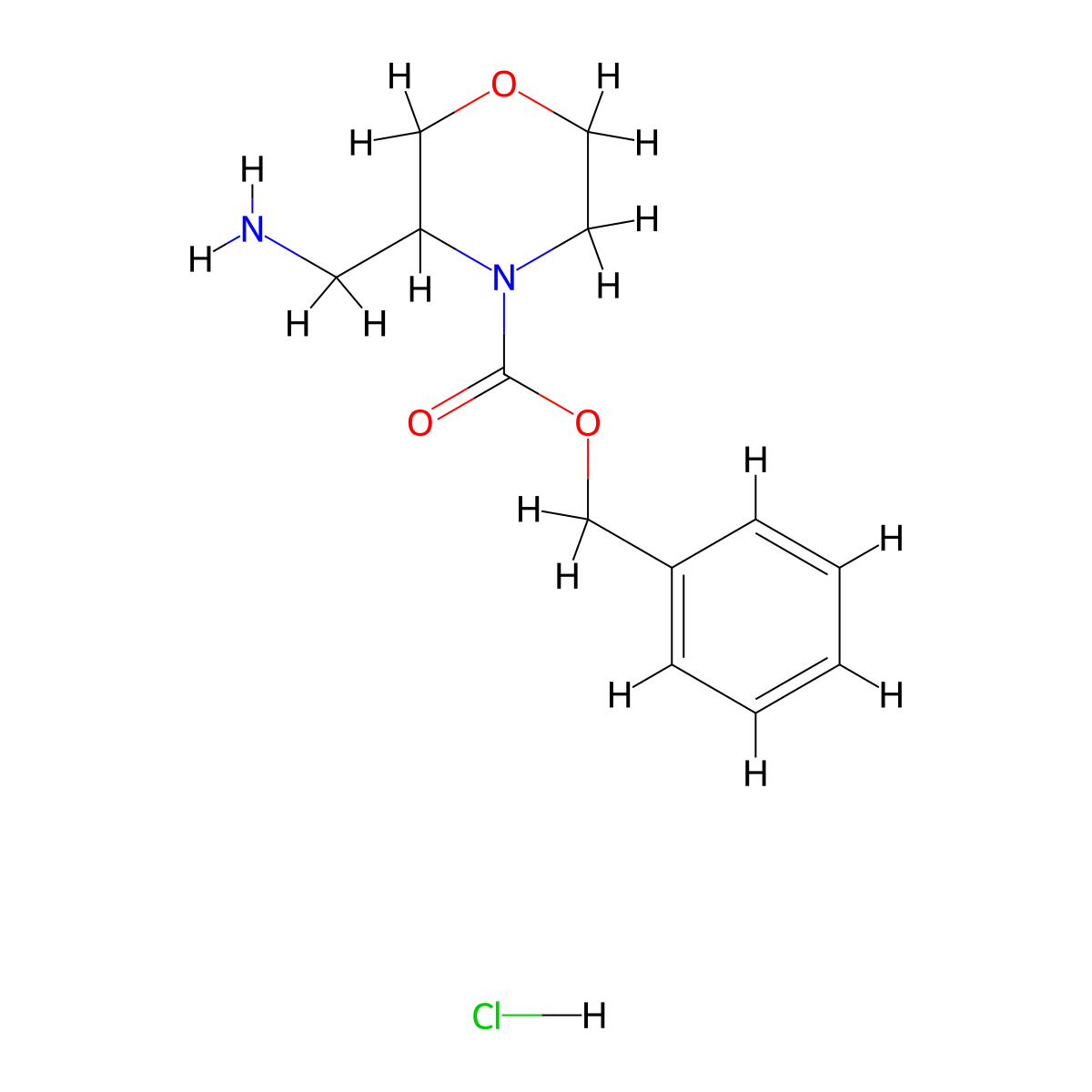 Benzyl 3-(aminomethyl)morpholine-4-carboxylate hydrochloride molecular structure, CAS 2682112-43-0