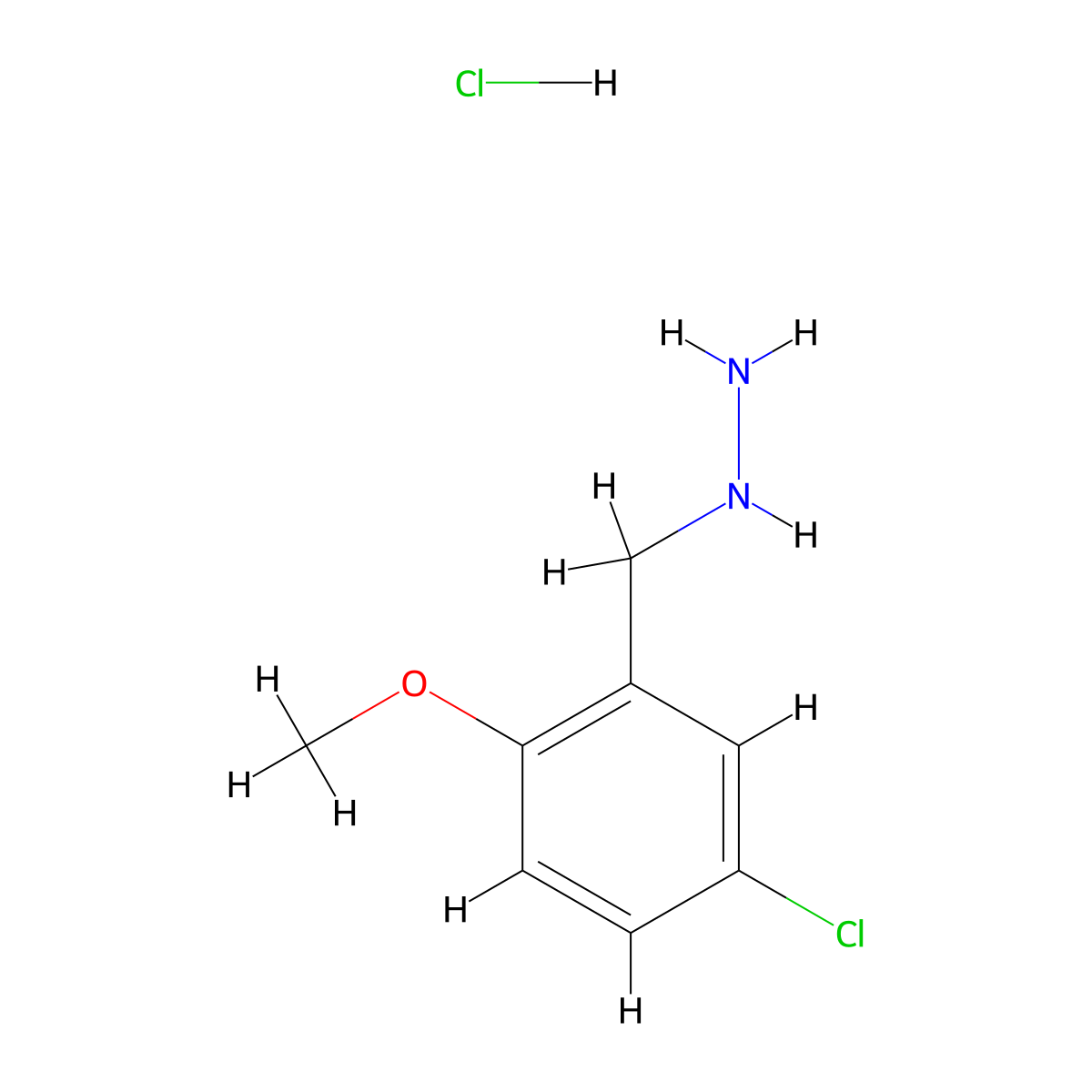 (5-Chloro-2-methoxybenzyl)hydrazine hydrochloride molecular structure, CAS 2682112-45-2