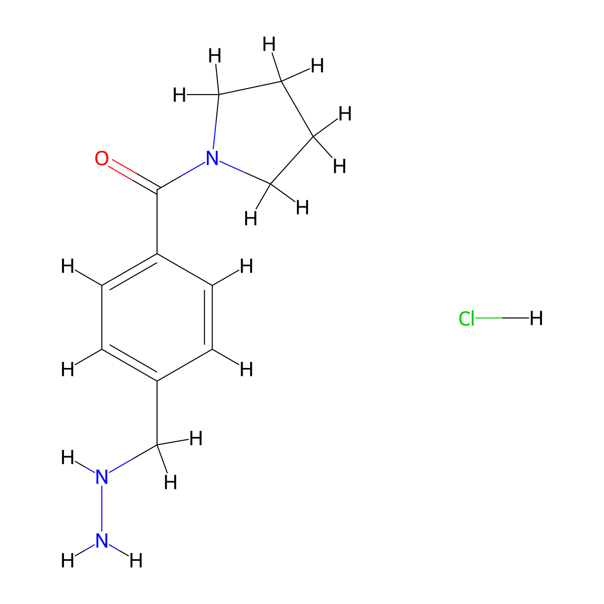 (4-(Hydrazinylmethyl)phenyl)(pyrrolidin-1-yl)methanone hydrochloride molecular structure, CAS 2682112-51-0