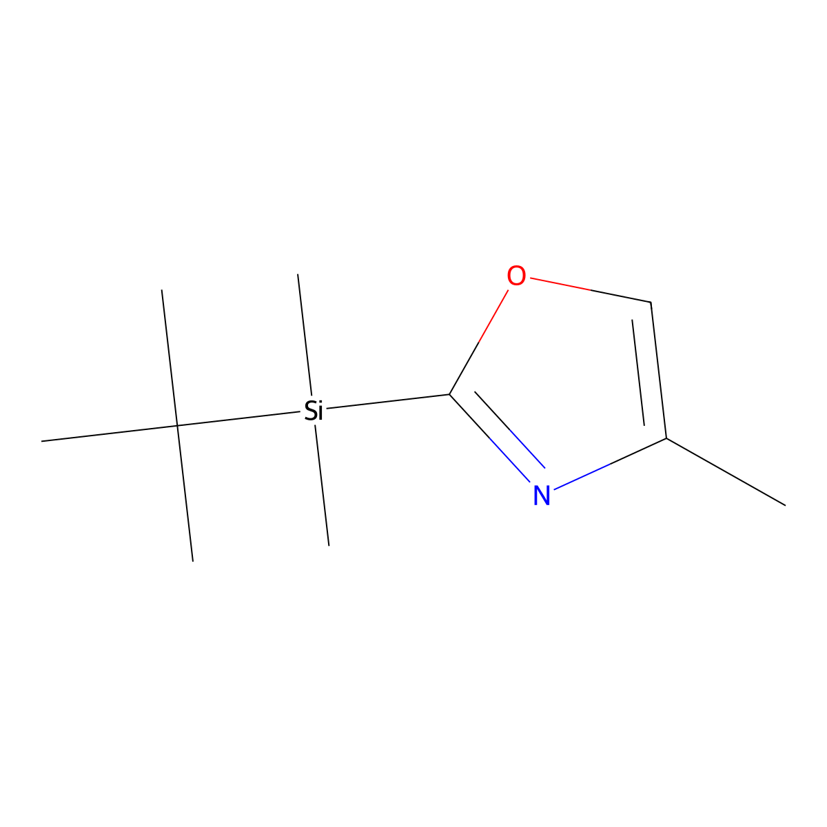 2-(tert-Butyl-dimethyl-silanyl)-4-methyl-oxazole molecular structure, CAS 2682112-53-2
