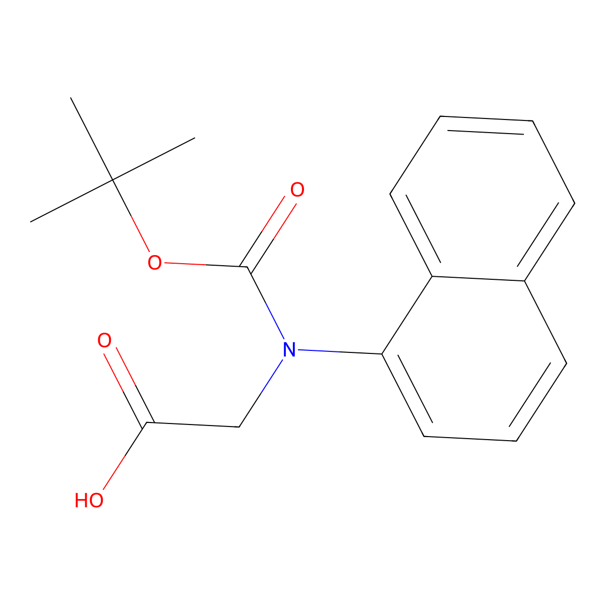 2-((tert-Butoxycarbonyl)(naphthalen-1-yl)amino)acetic acid molecular structure, CAS 2682112-58-7