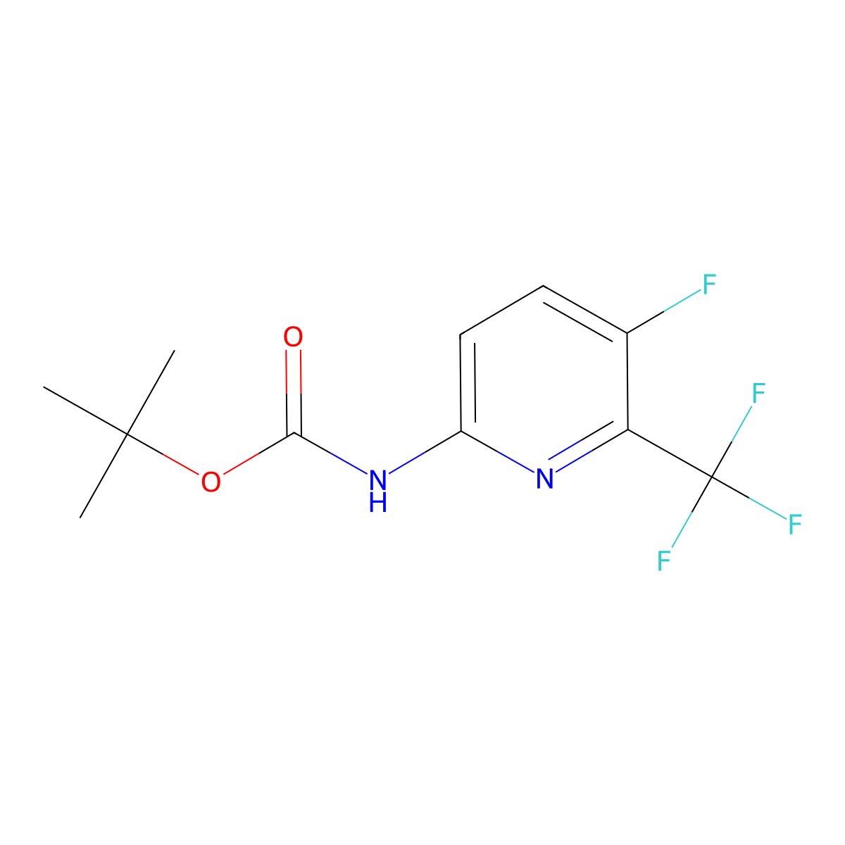 tert-butyl N-[5-fluoro-6-(trifluoromethyl)pyridin-2-yl]carbamate molecular structure, CAS 2682112-61-2