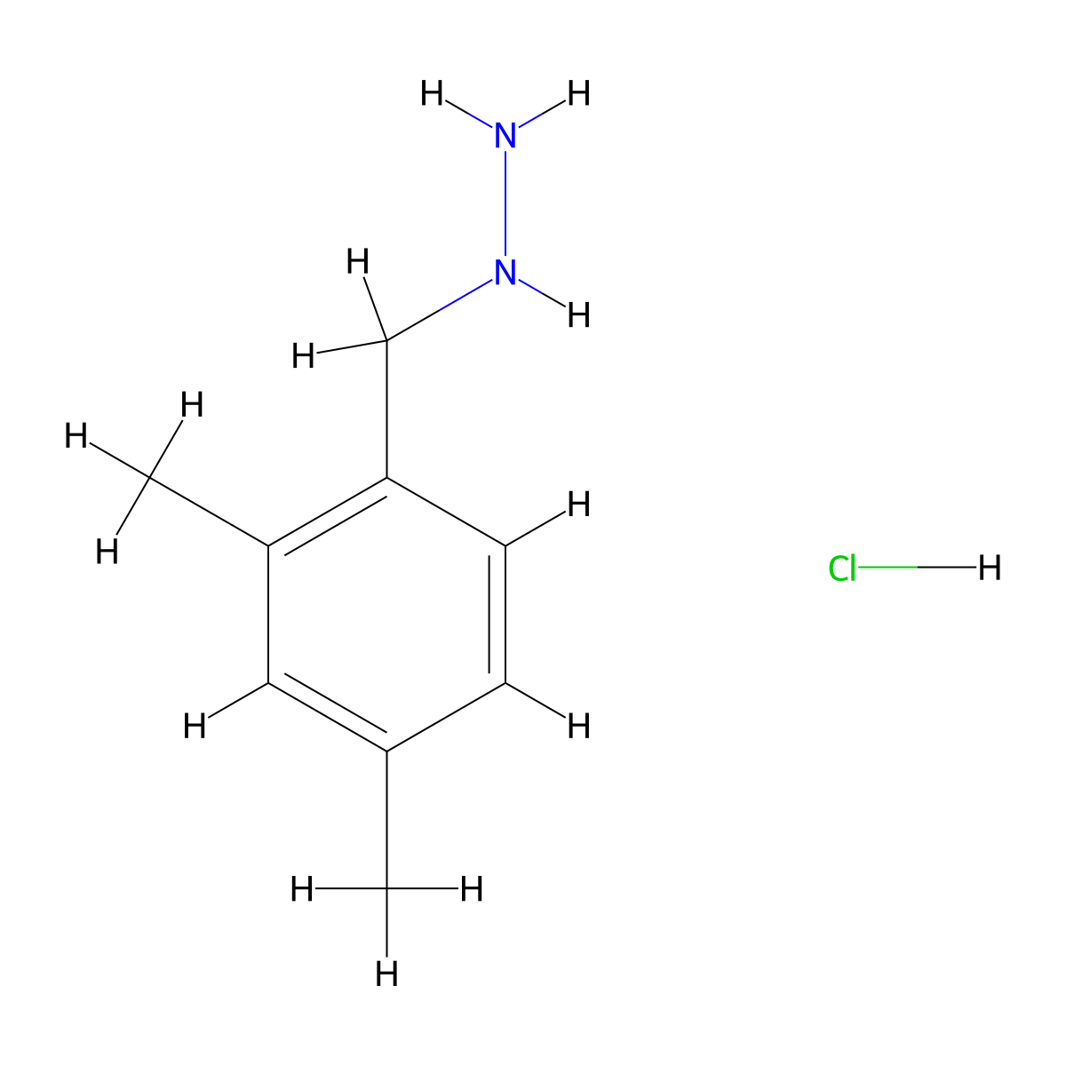 (2,4-Dimethylbenzyl)hydrazine hydrochloride molecular structure, CAS 2682112-66-7