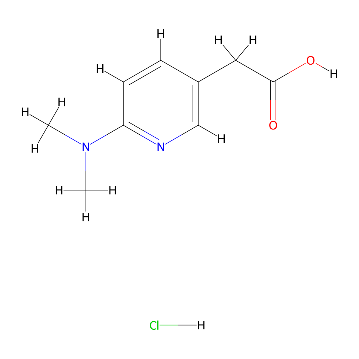 2-(6-(Dimethylamino)pyridin-3-yl)acetic acid hydrochloride molecular structure, CAS 2682112-68-9