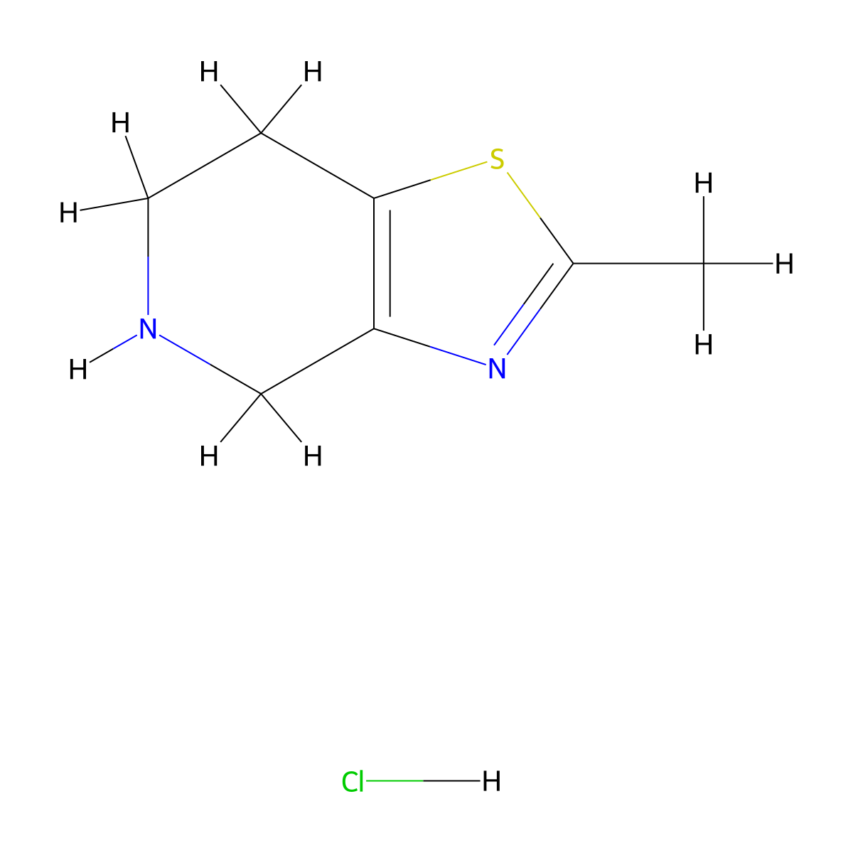 2-Methyl-4,5,6,7-tetrahydrothiazolo[4,5-c]pyridine hydrochloride molecular structure, CAS 2682112-79-2
