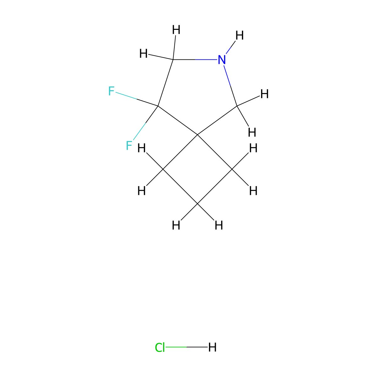 8,8-Difluoro-6-azaspiro[3.4]octane hydrochloride molecular structure, CAS 2682112-94-1