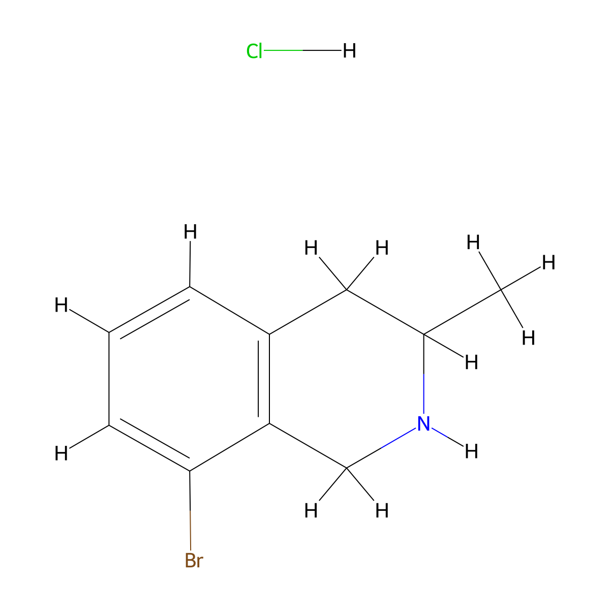 8-Bromo-3-methyl-1,2,3,4-tetrahydroisoquinoline hydrochloride molecular structure, CAS 2682114-20-9