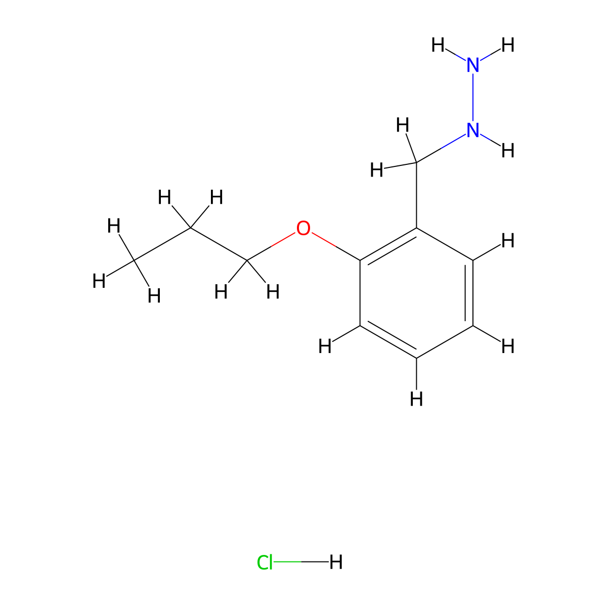 (2-Propoxybenzyl)hydrazine hydrochloride molecular structure, CAS 2682114-21-0