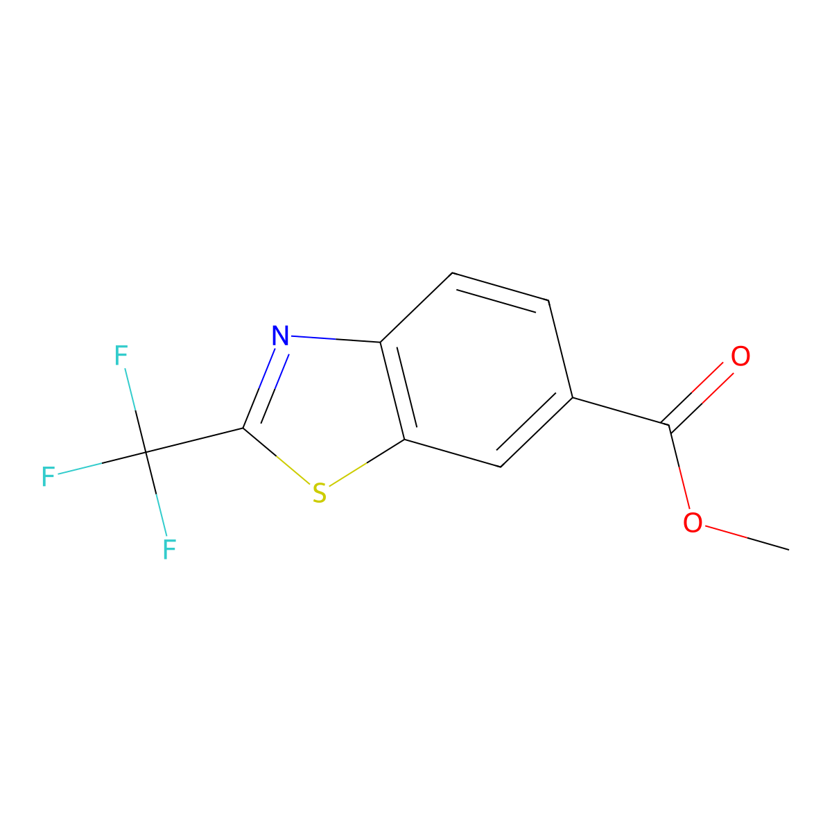 Methyl 2-(trifluoromethyl)benzo[d]thiazole-6-carboxylate molecular structure, CAS 2682114-23-2