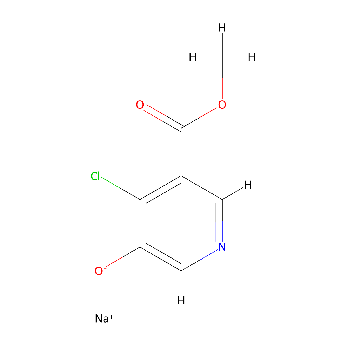 Sodium 4-chloro-5-(methoxycarbonyl)pyridin-3-olate molecular structure, CAS 2682114-24-3
