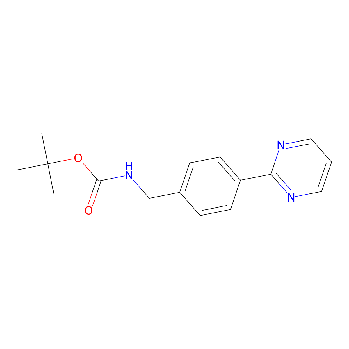 tert-Butyl 4-(pyrimidin-2-yl)benzylcarbamate molecular structure, CAS 2682114-26-5