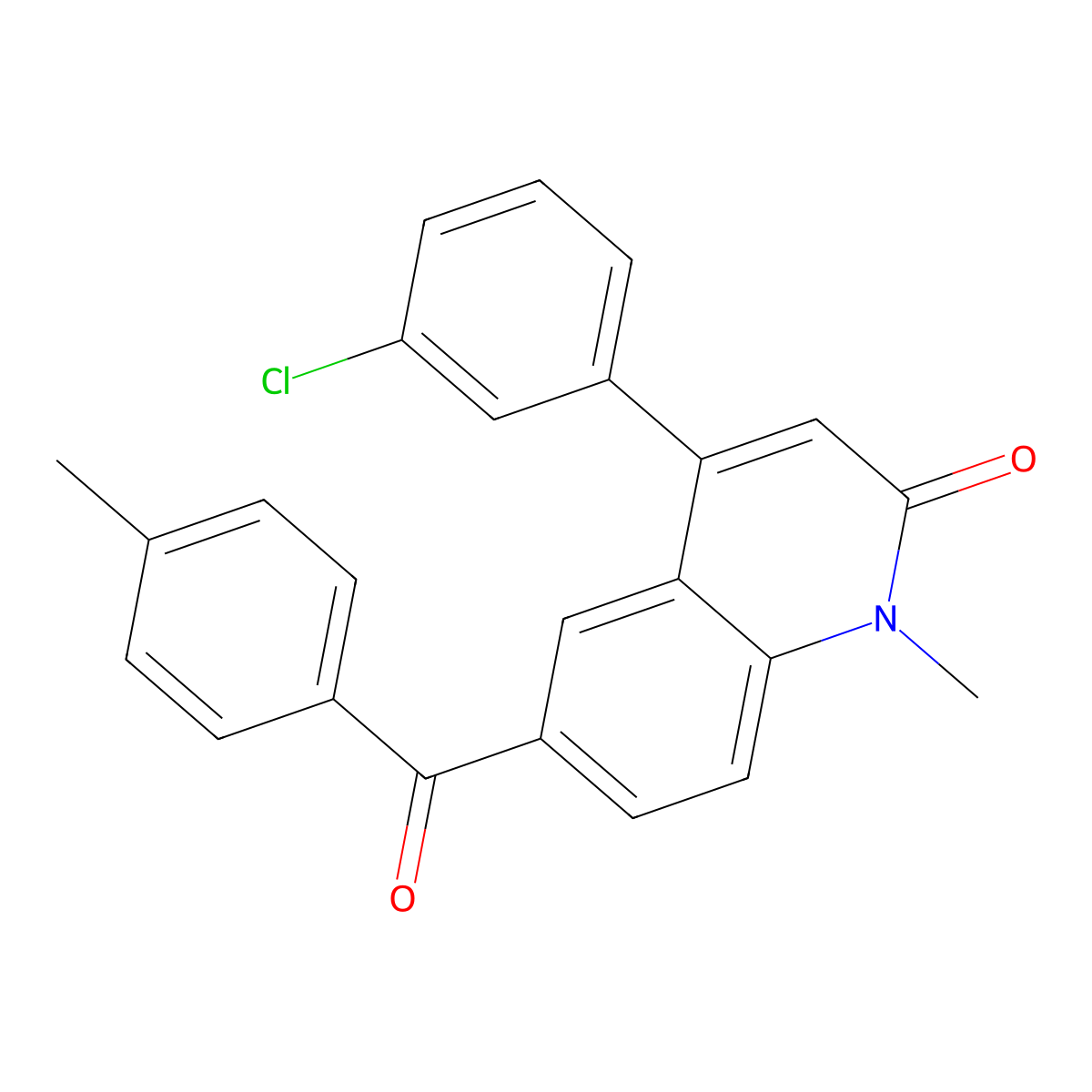 4-(3-Chlorophenyl)-1-methyl-6-(4-methylbenzoyl)quinolin-2(1H)-one molecular structure, CAS 2682114-29-8