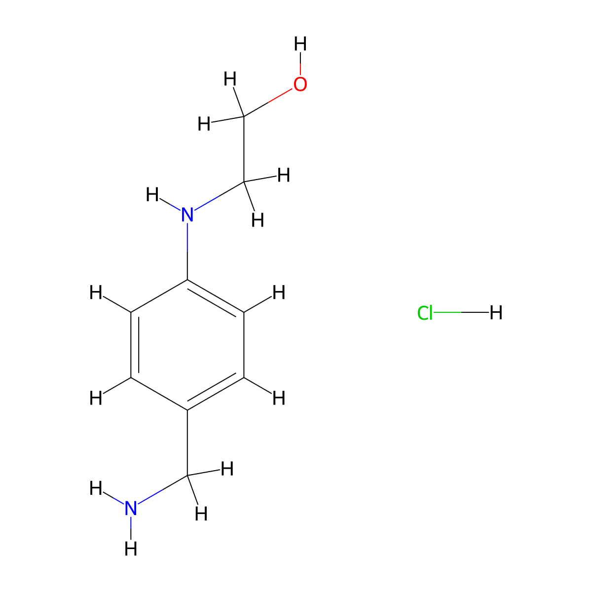 2-((4-(Aminomethyl)phenyl)amino)ethanol hydrochloride molecular structure, CAS 2682114-37-8