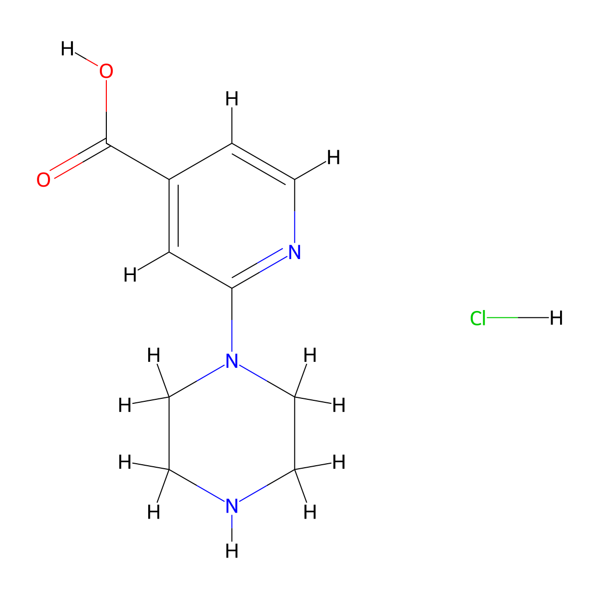 2-(Piperazin-1-yl)isonicotinic acid hydrochloride molecular structure, CAS 2682114-49-2