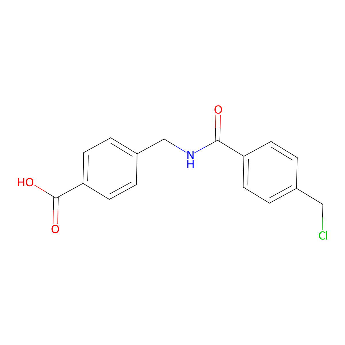 4-((4-(Chloromethyl)benzamido)methyl)benzoic acid molecular structure, CAS 2682114-50-5