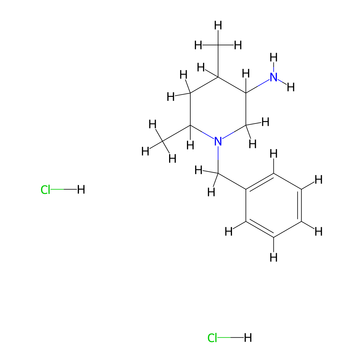 1-Benzyl-4,6-dimethylpiperidin-3-amine dihydrochloride molecular structure, CAS 2682114-52-7