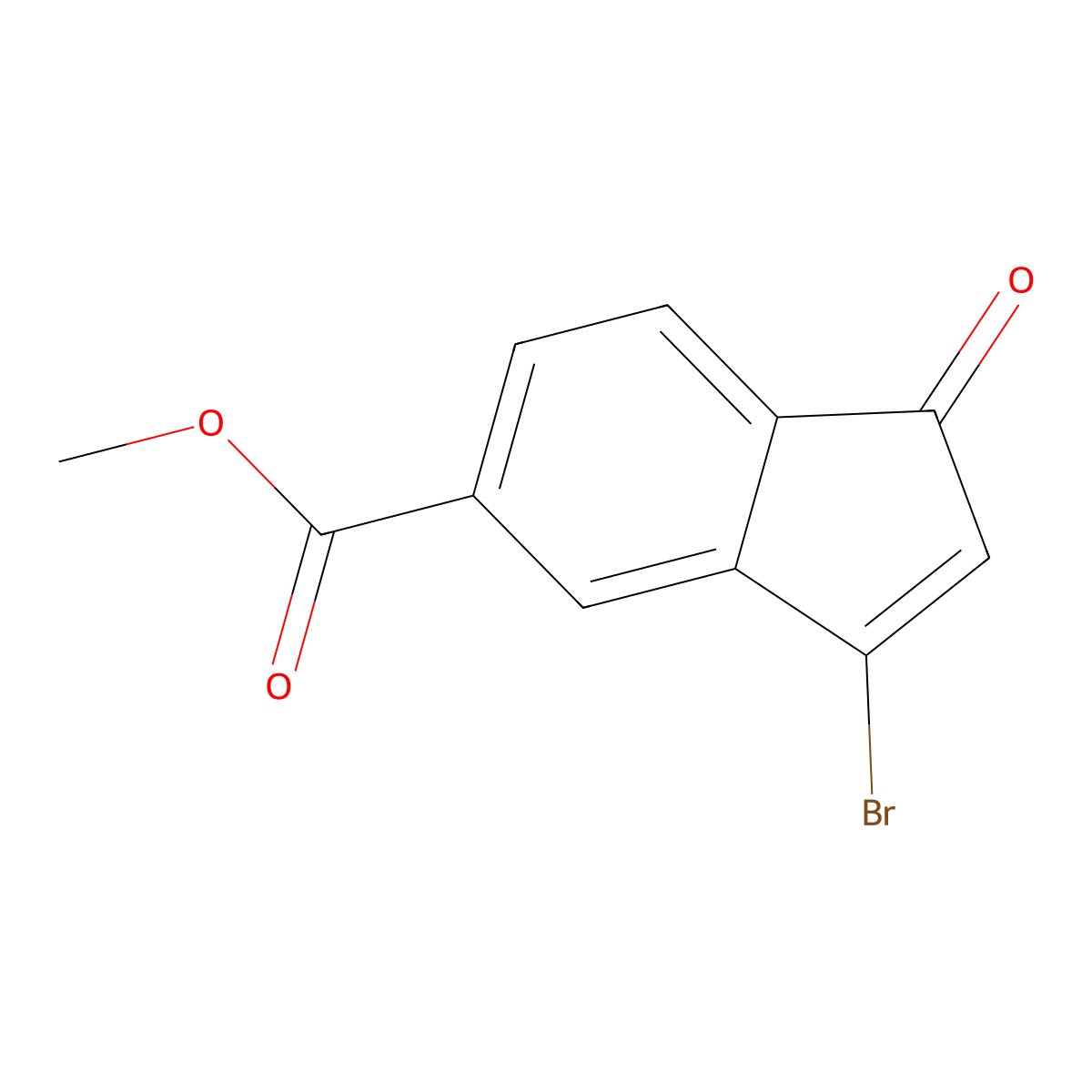 Methyl 3-bromo-1-oxo-1H-indene-5-carboxylate molecular structure, CAS 2682114-56-1