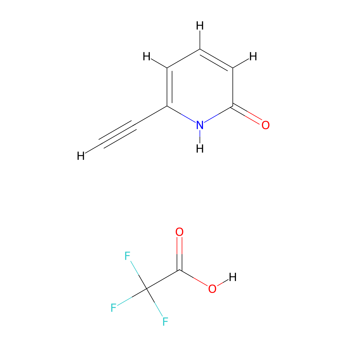 6-Ethynylpyridin-2(1H)-one 2,2,2-trifluoroacetate molecular structure, CAS 2682114-57-2
