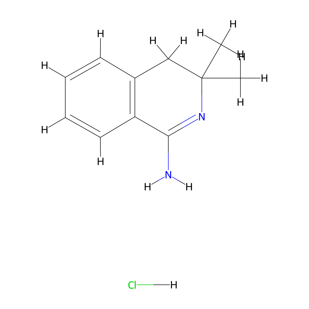 3,3-Dimethyl-3,4-dihydroisoquinolin-1-amine hydrochloride molecular structure, CAS 2682115-58-6