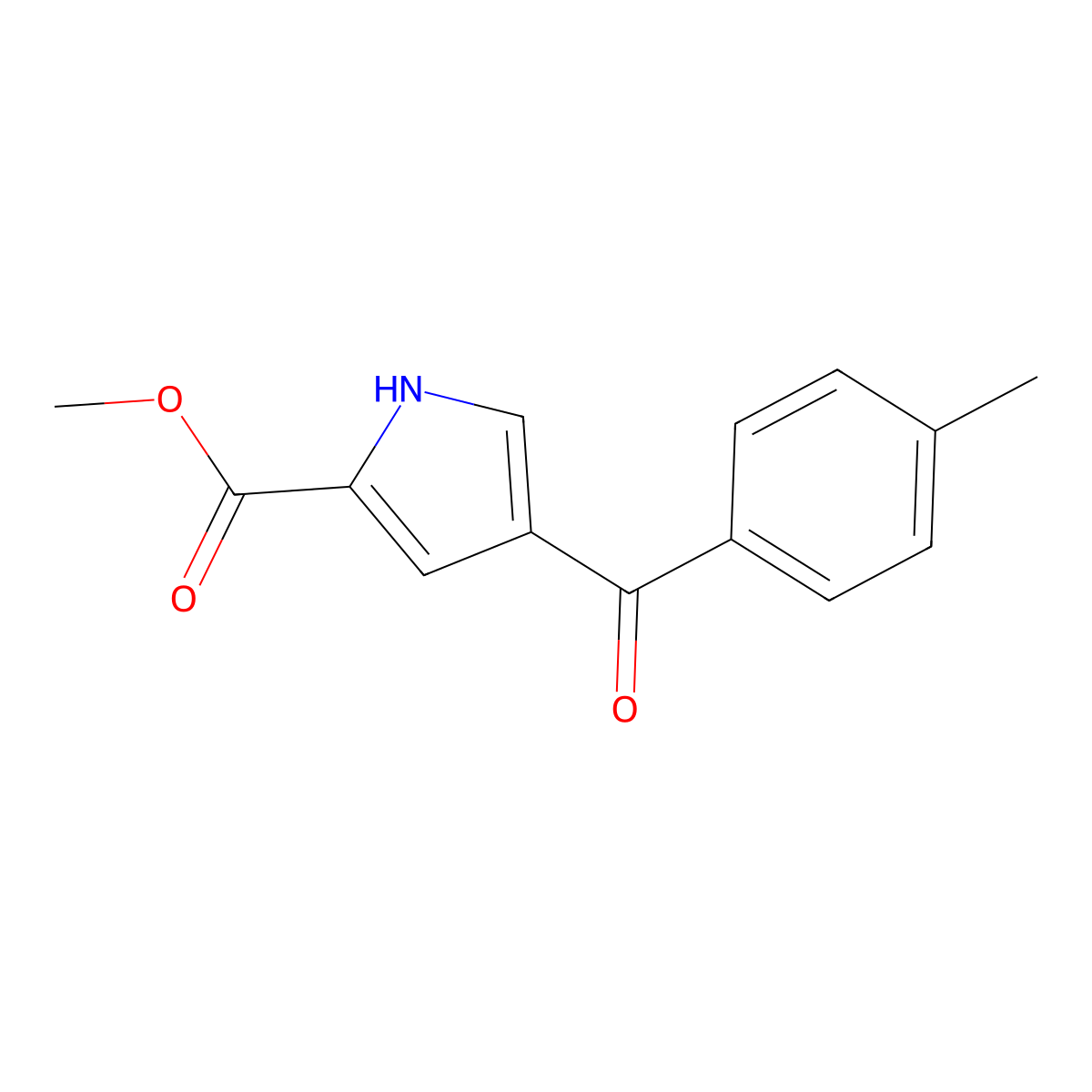 Methyl 4-(4-methylbenzoyl)-1H-pyrrole-2-carboxylate molecular structure, CAS 2682115-61-1