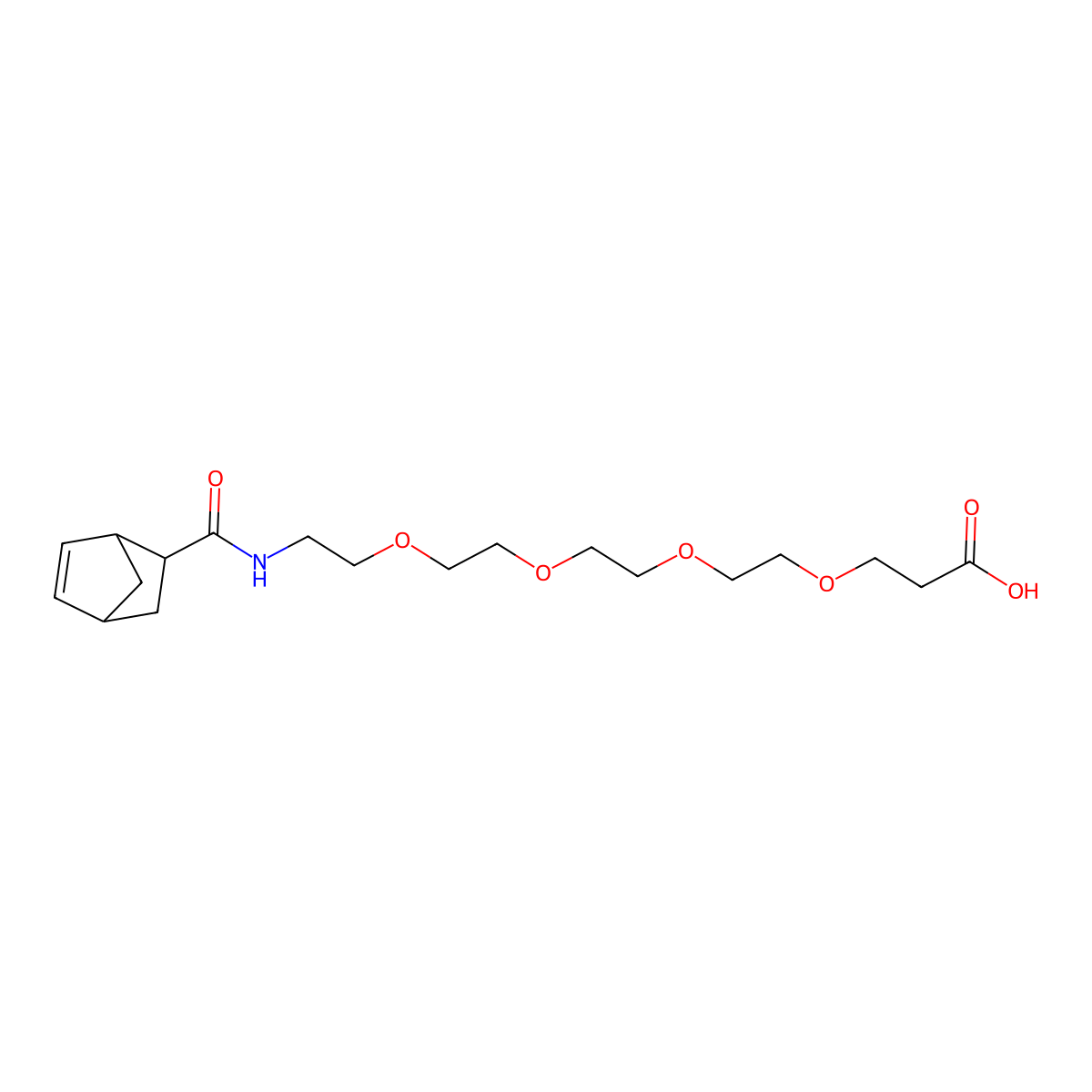 1-(Bicyclo[2.2.1]hept-5-en-2-yl)-1-oxo-5,8,11,14-tetraoxa-2-azaheptadecan-17-oic acid molecular structure, CAS 2682115-65-5