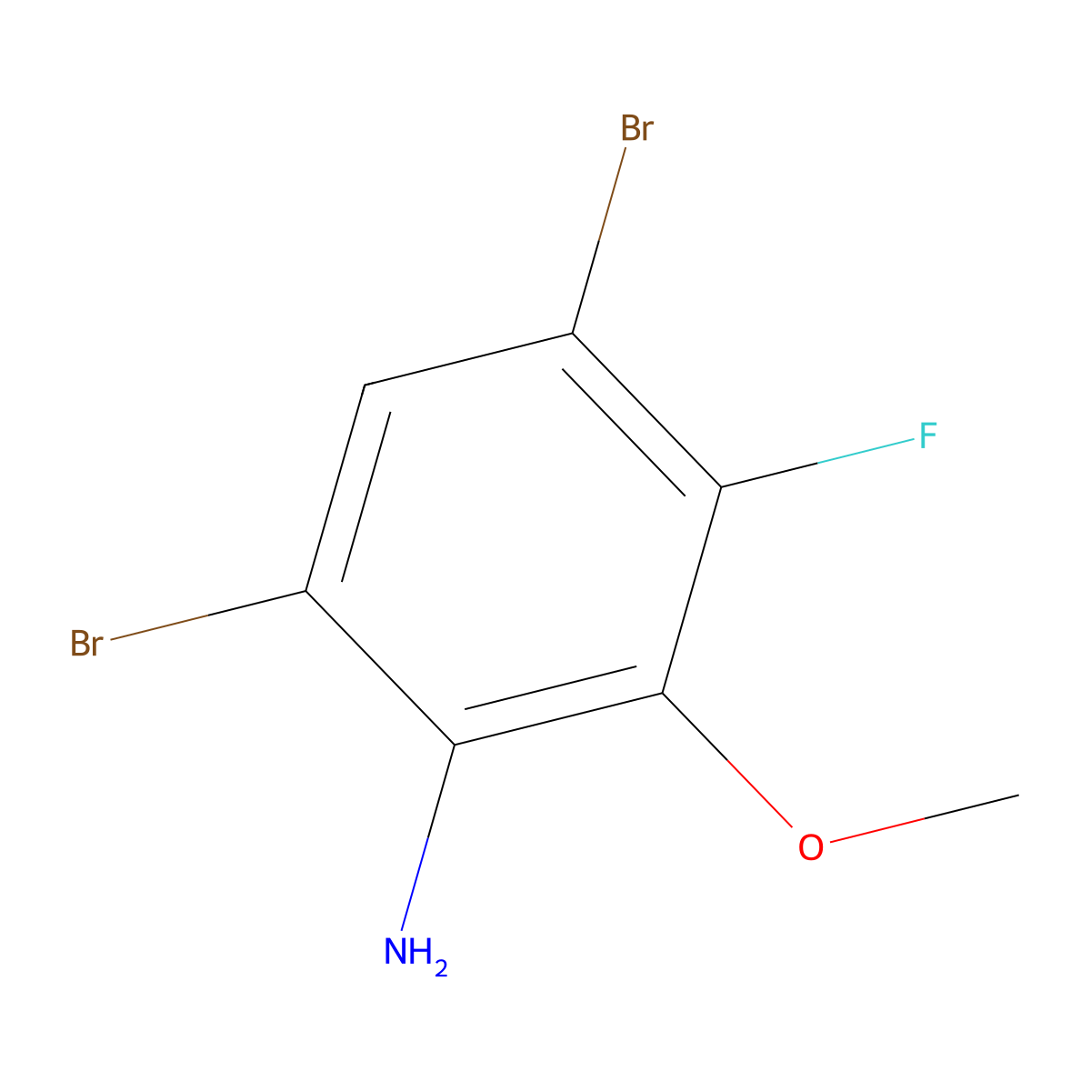 4,6-Dibromo-3-fluoro-2-methoxyaniline molecular structure, CAS 2682115-67-7