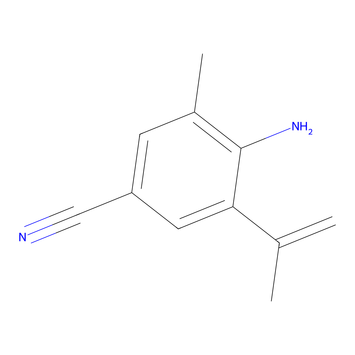 4-Amino-3-methyl-5-(prop-1-en-2-yl)benzonitrile molecular structure, CAS 2682115-68-8