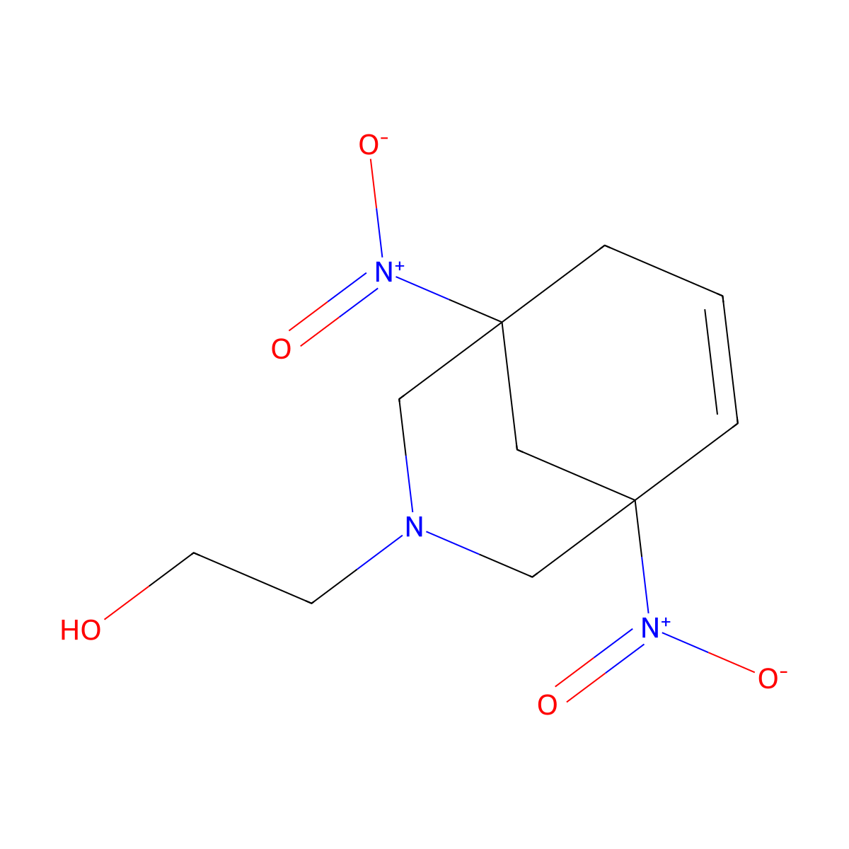 2-(1,5-Dinitro-3-azabicyclo[3.3.1]non-6-en-3-yl)ethanol molecular structure, CAS 268216-95-1