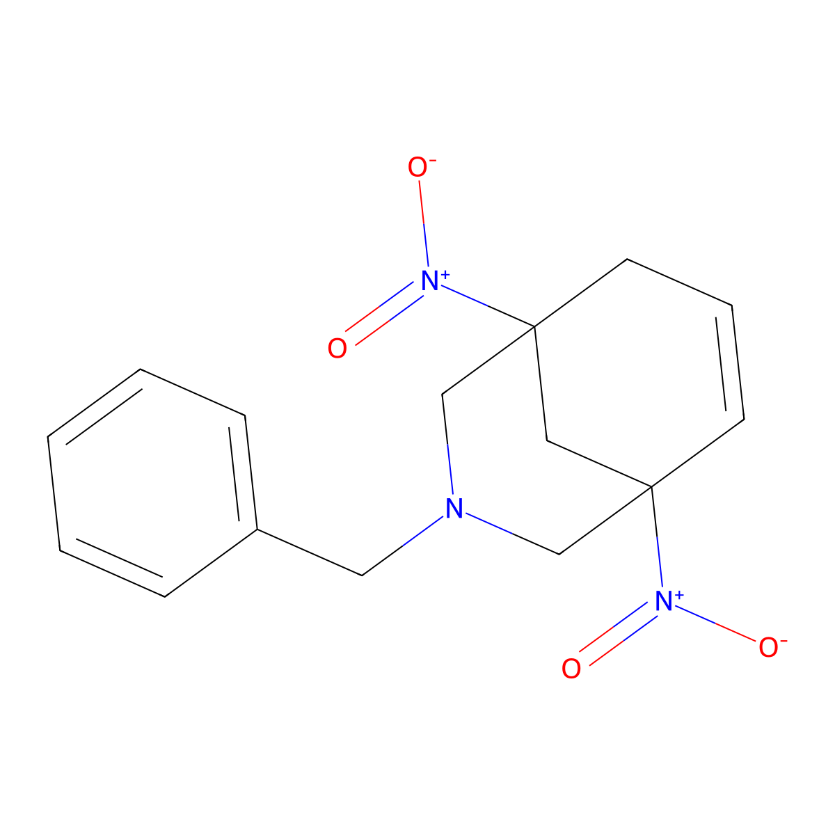 3-Azabicyclo[3.3.1]non-6-ene, 1,5-dinitro-3-(phenylmethyl)- molecular structure, CAS 268216-99-5