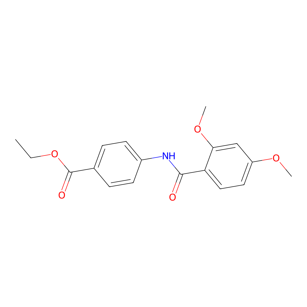 Ethyl 4-[(2,4-dimethoxybenzoyl)amino]benzoate molecular structure, CAS 268219-90-5