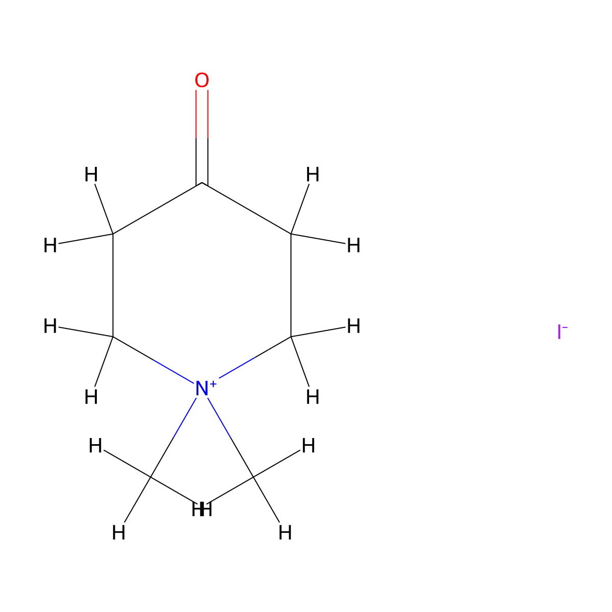 1,1-Dimethyl-4-oxopiperidin-1-ium iodide molecular structure, CAS 26822-37-7
