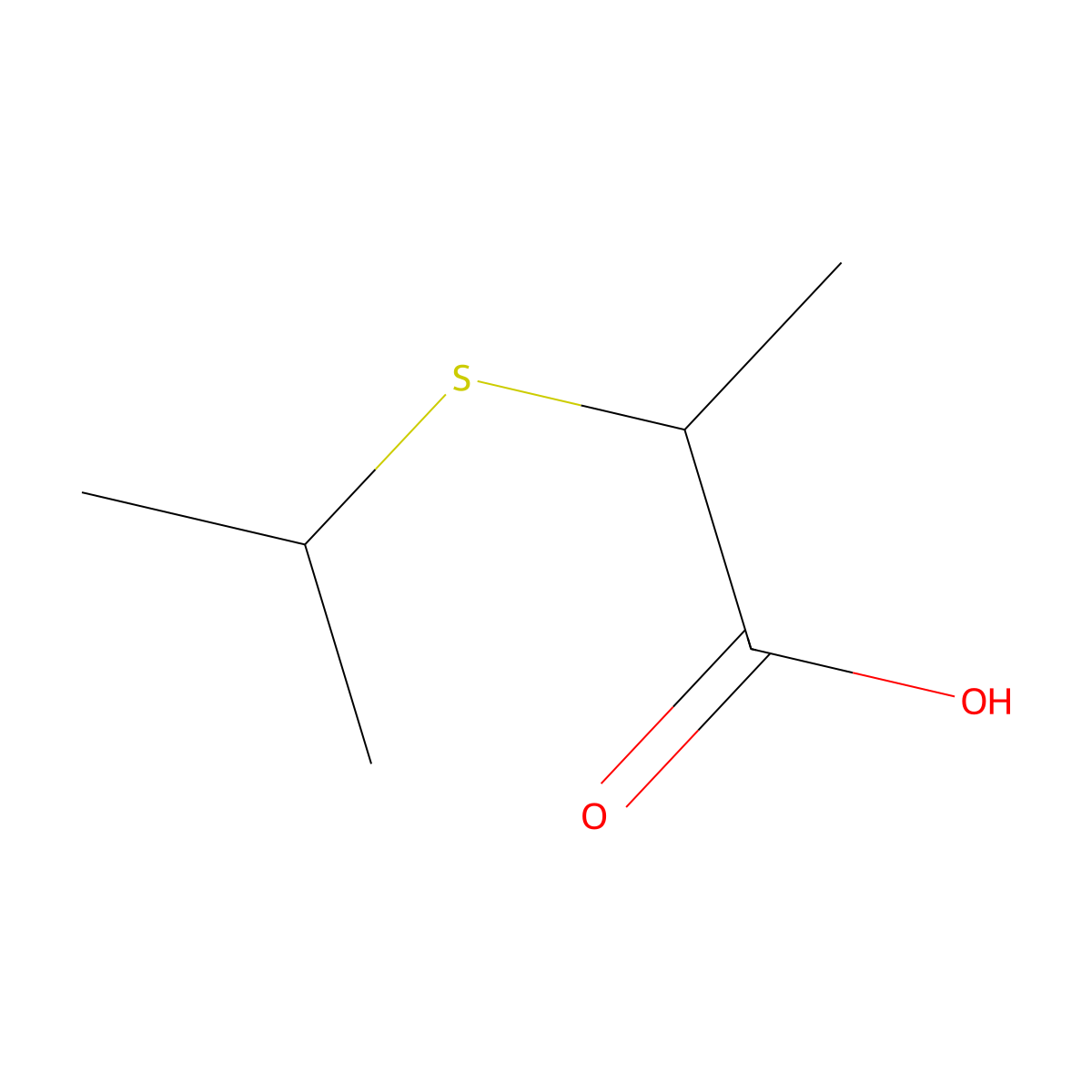 2-(Propan-2-ylsulfanyl)propanoic acid molecular structure, CAS 26822-41-3