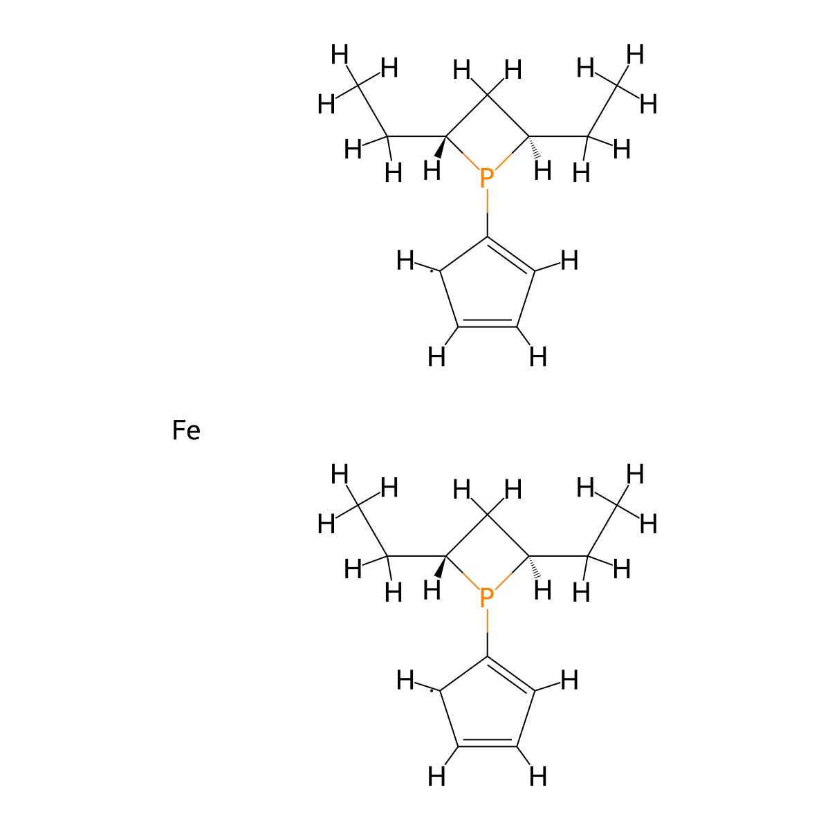 (+)-1,1′-Bis((2R,4R)-2,4-diethylphosphetano)ferrocene molecular structure, CAS 268220-91-3